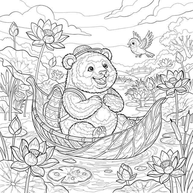 Panda Boating and Enjoying the Scenery