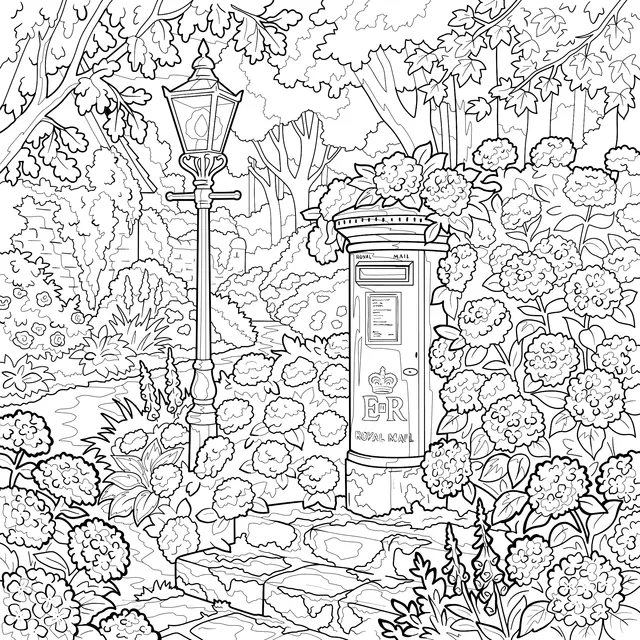 Mailbox Surrounded by Blooming Flowers
