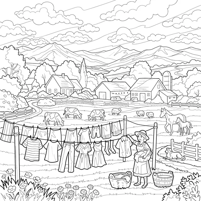 Rural Life Scene