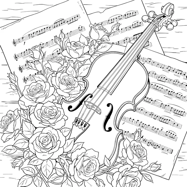 Violin and Roses