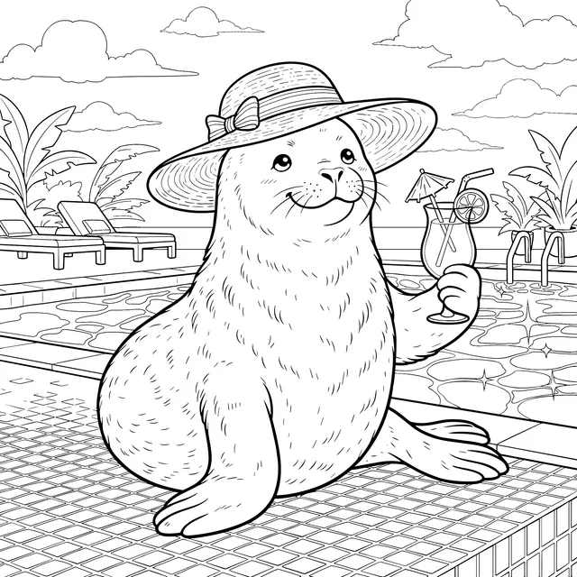 Seal by the Pool