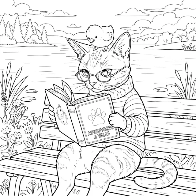 A Cat's Cozy Reading Time