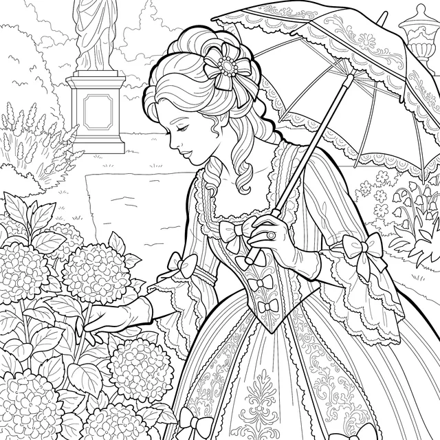 Classical Lady in the Garden