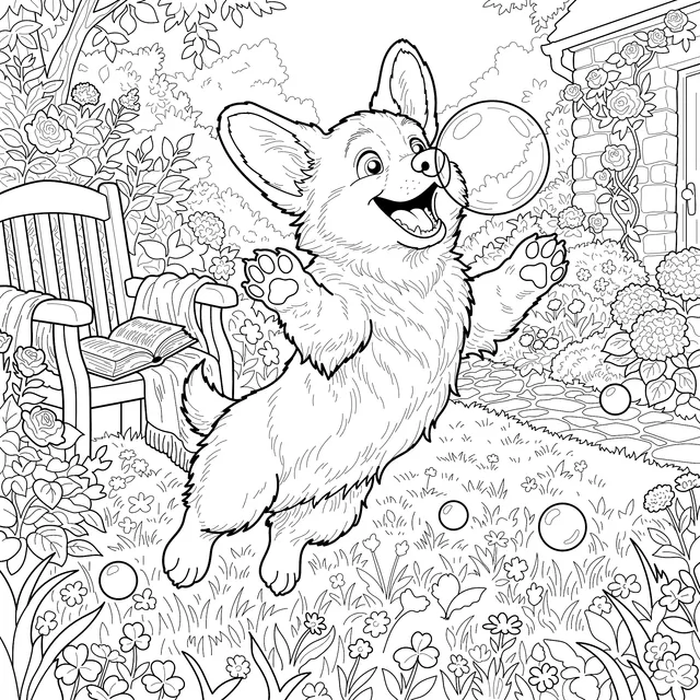 Cheerful Corgi in the Garden