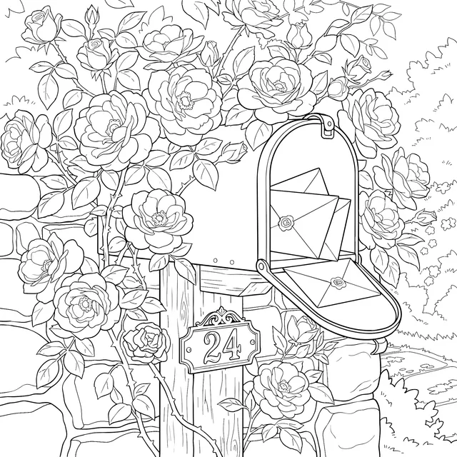 Mailbox Surrounded by Flowers