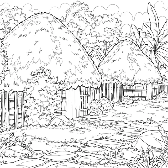 Rural Cottage Landscape