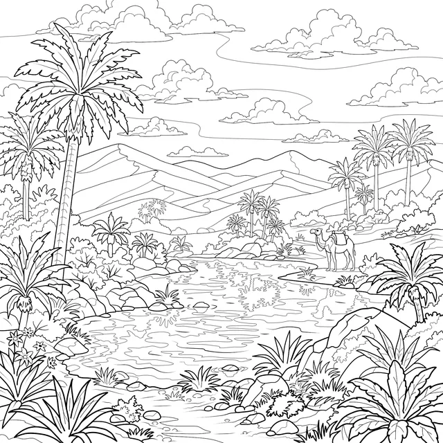 Desert Oasis Scene