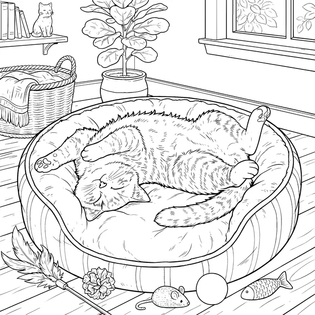 A Cozy Cat Resting Picture