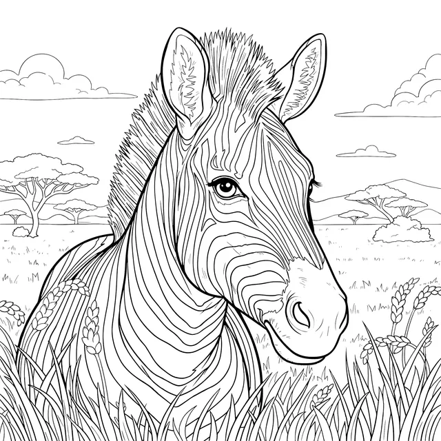 Zebra on the Grassland