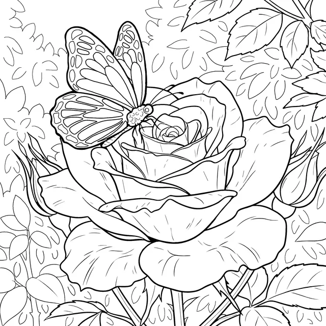 Rose and Butterfly