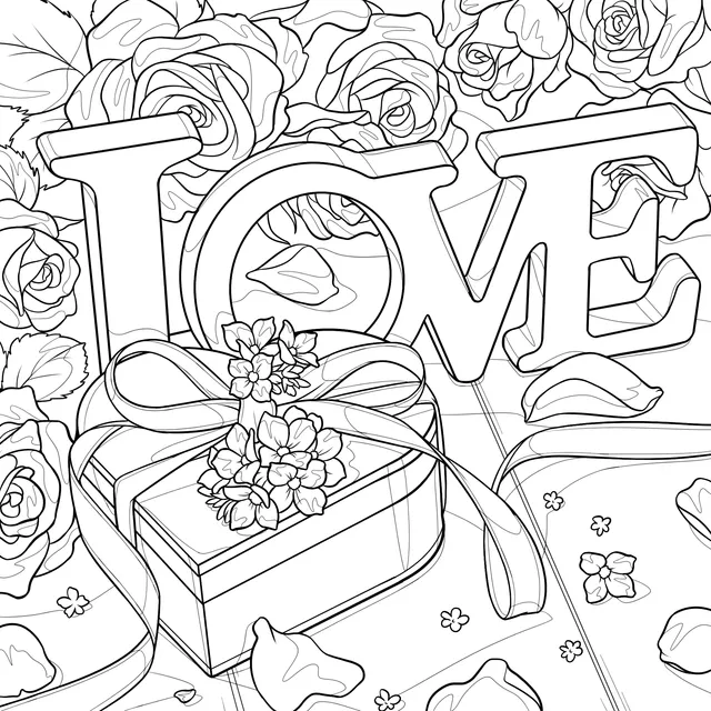Romantic Love - themed Flower Scene