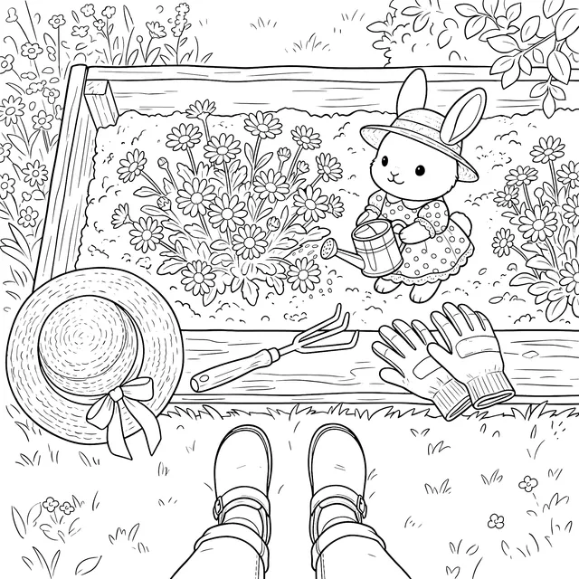 Adorable Bunny's Garden Time