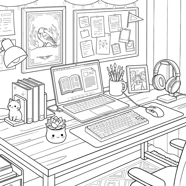 Cozy Work - Study Desk Scene
