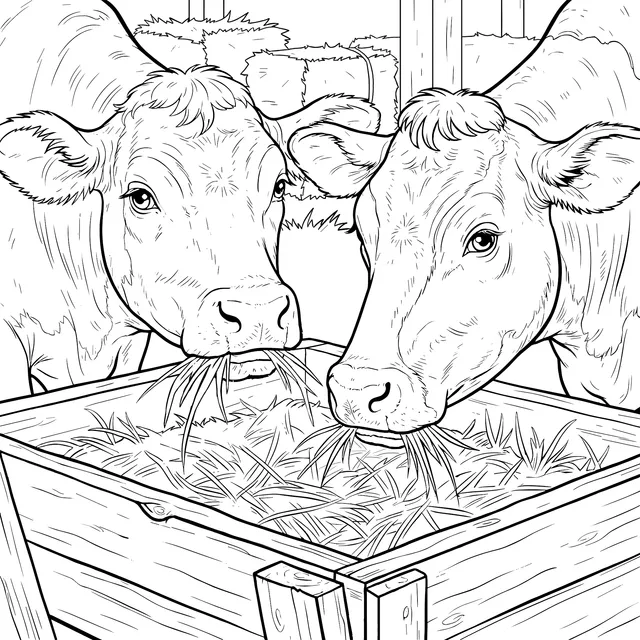 Cows Eating