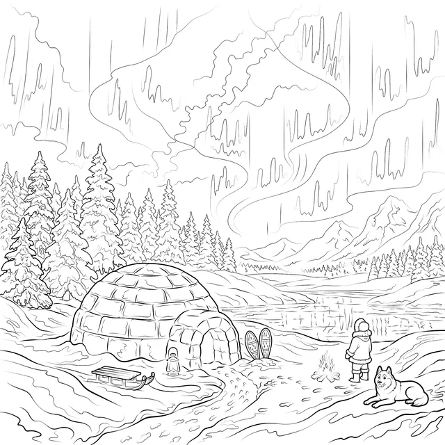 Igloo under the Northern Lights