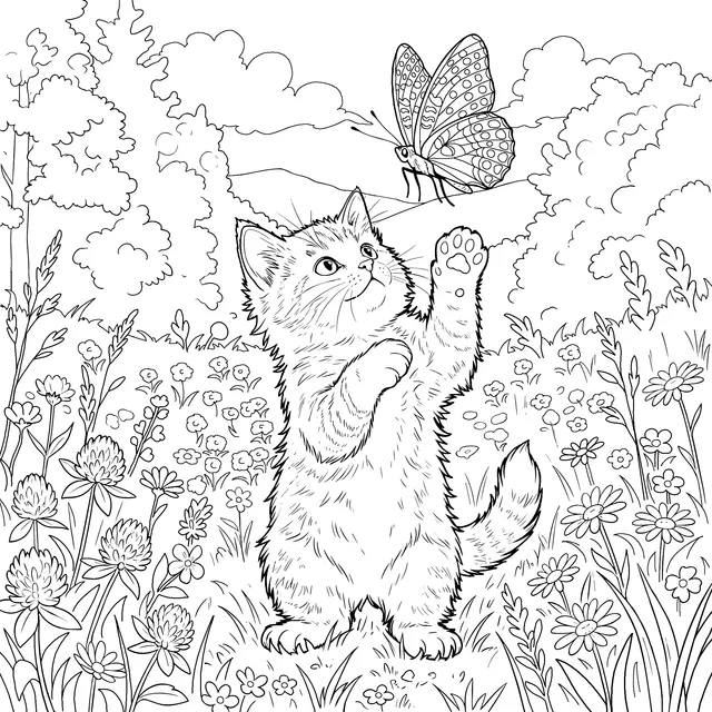 Kitten and Butterfly