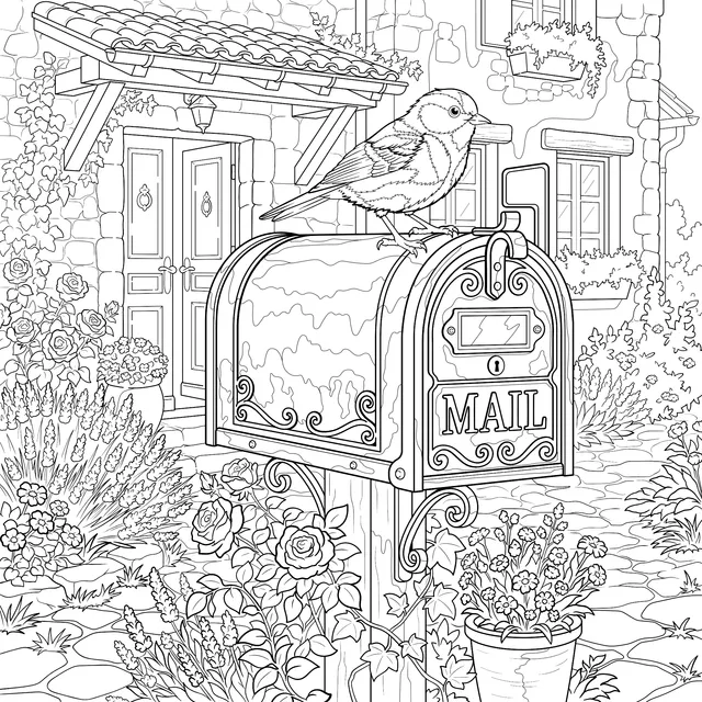 Rural Mailbox and Bird