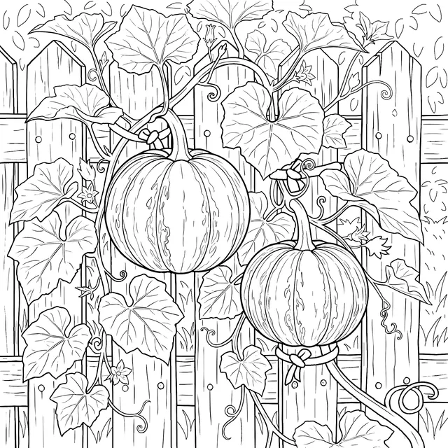 Pumpkins beside the Wooden Fence