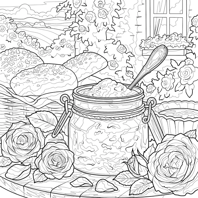 Countryside Rose Jam Breakfast