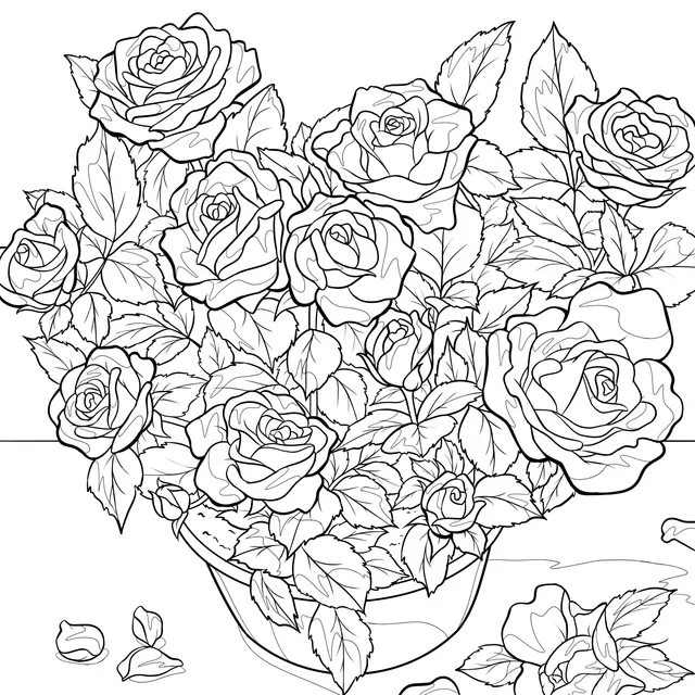 Colorful Rose Potted Plant