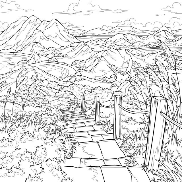 Beautiful Scenery of a Mountain Path