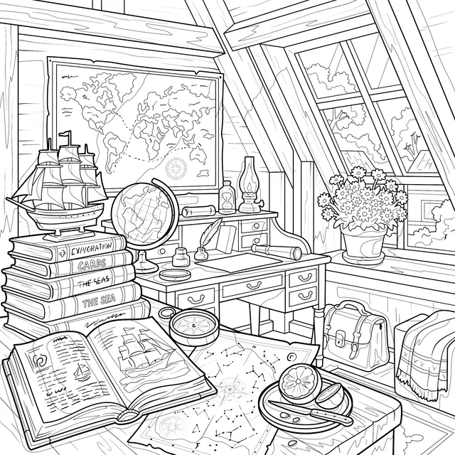 Cozy Nautical - themed Study Room