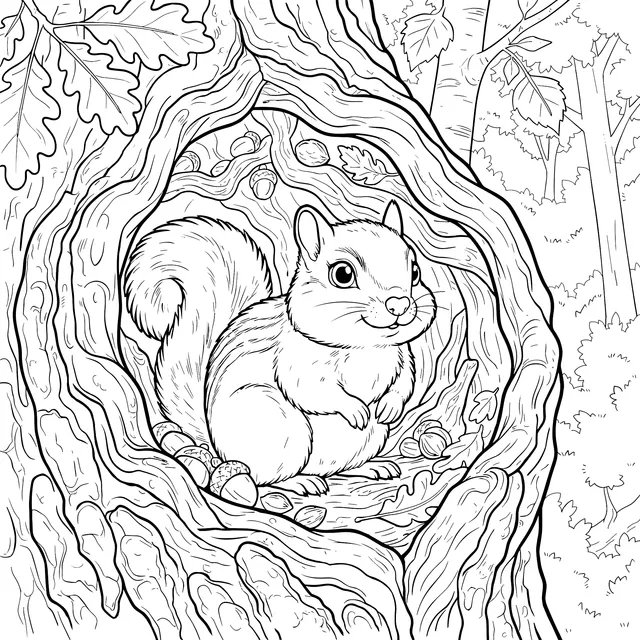 Chipmunk in the Tree - hole