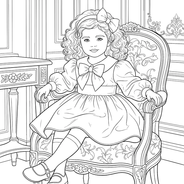 Little Girl Sitting Gracefully
