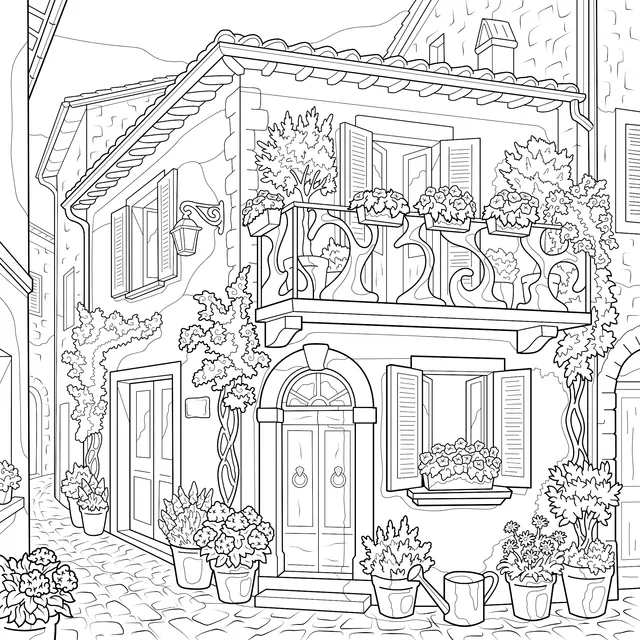 Romantic European - style Courtyard Cottage