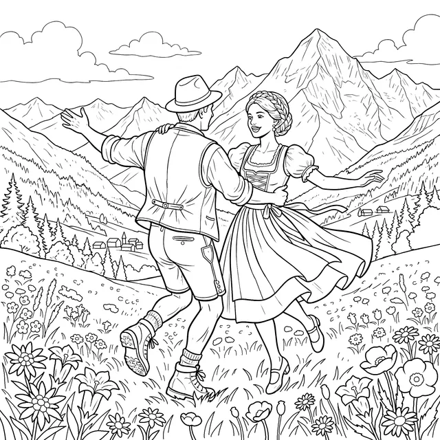 Joyful Dance at the Foot of the Alps