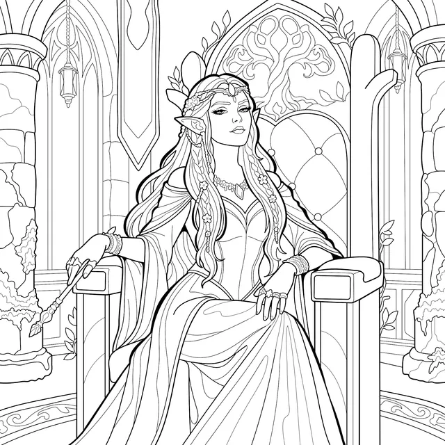 Elven Queen on the Throne