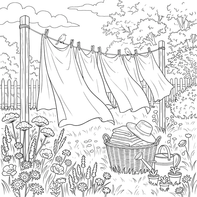 Outdoor Clothes - Drying Scene