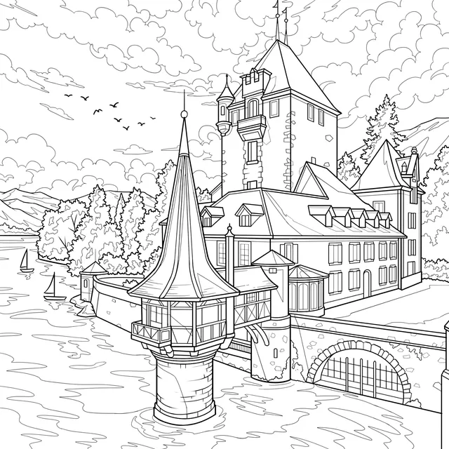 Scenic Lakeside Castle