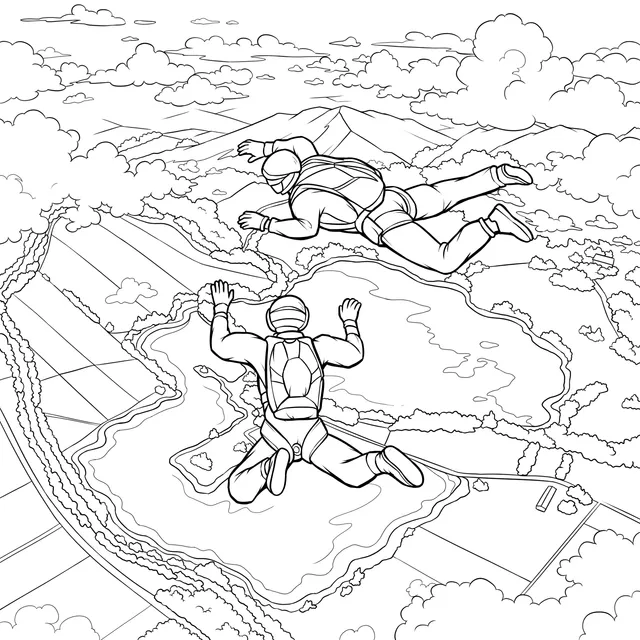 Tandem Skydiving in the Sky