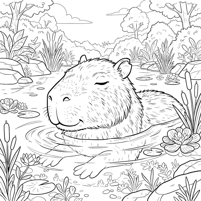 Capybara in the Water