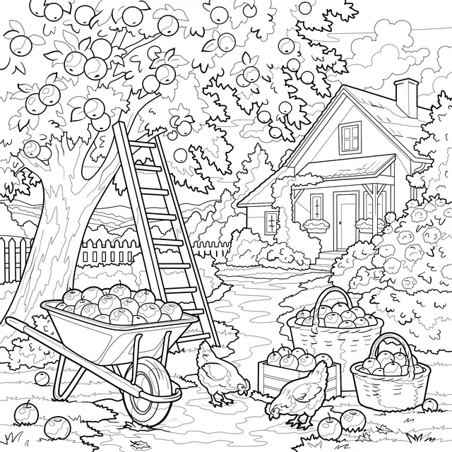 Apple Harvest Scene in the Countryside