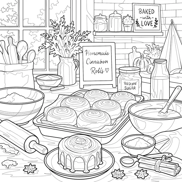 Cinnamon Roll Baking Scene