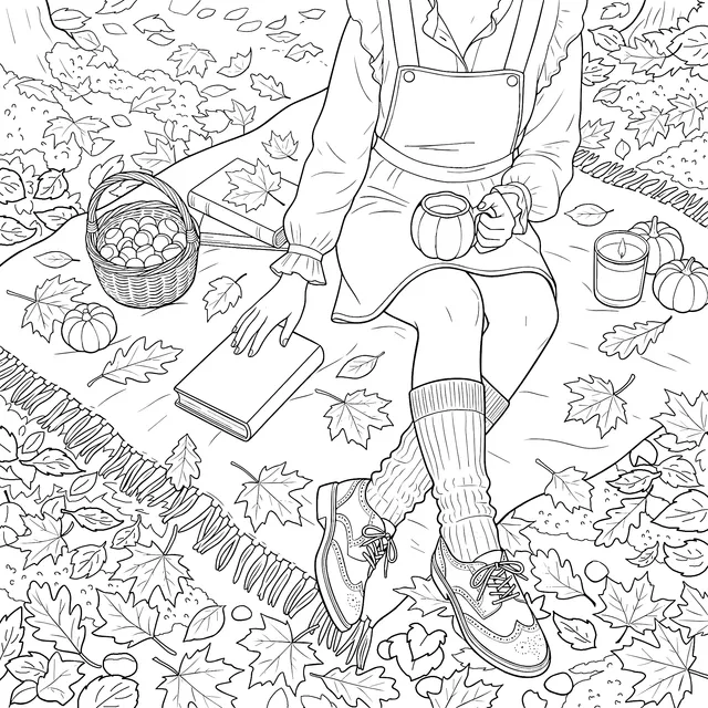 Cozy Autumn Picnic in the Woods
