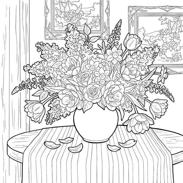 Colorful Flowers in a Vase
