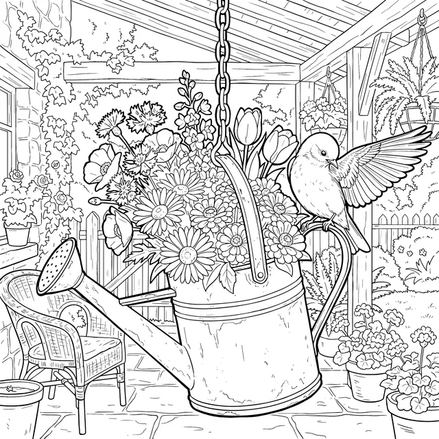 Colorful Garden Scene