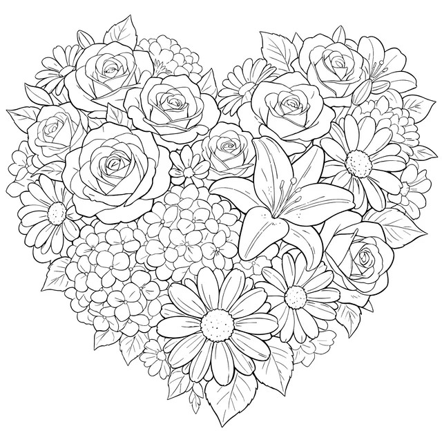 Heart - shaped Floral Pattern