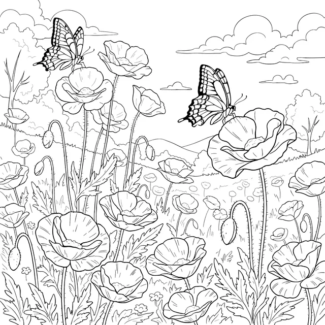 Butterflies Dancing in Flower Sea