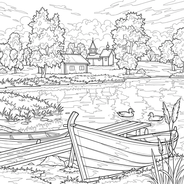 Autumn Riverside Village