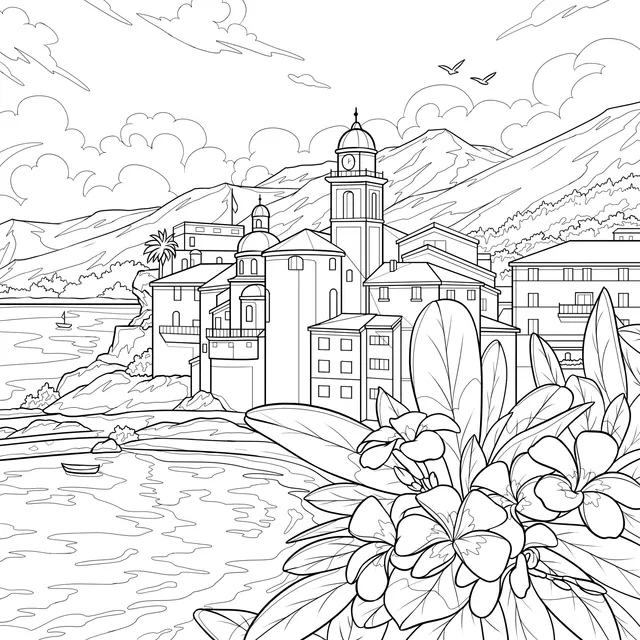 Seaside Town Scenery