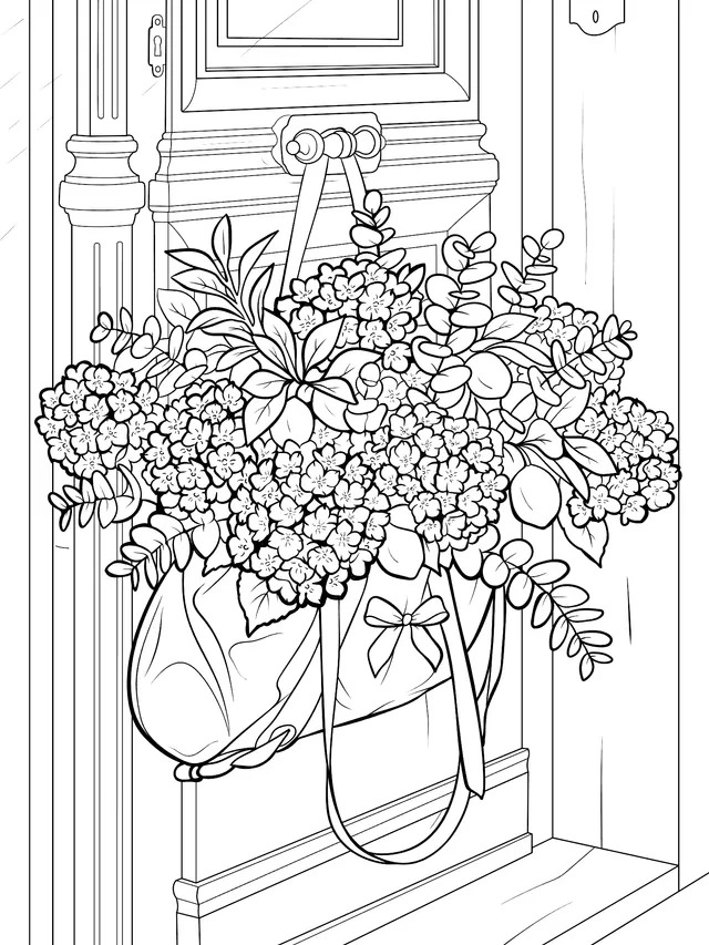 Flower - filled Bag on the Door Handle