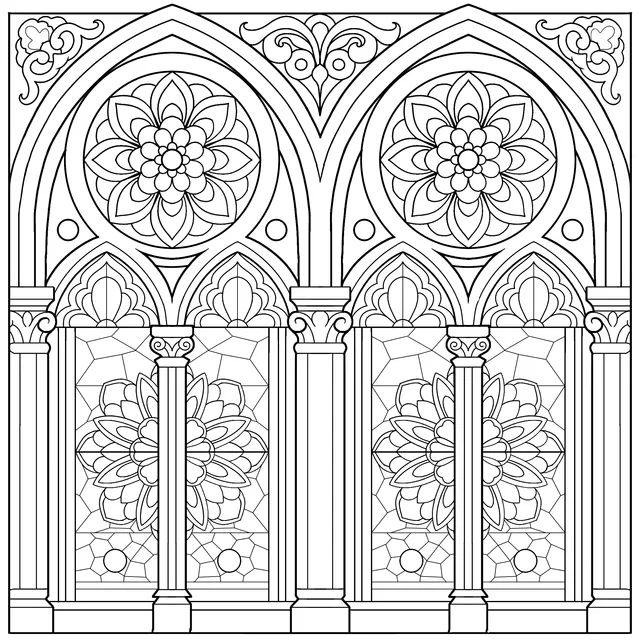 Exquisite Stained - Glass Window Pattern
