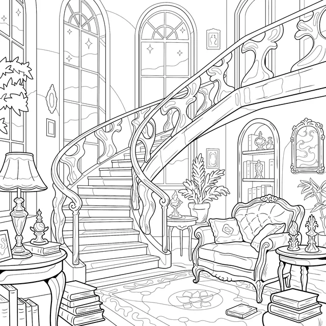 Starry Night Vintage Mansion Hall