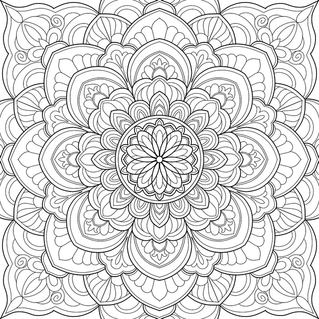 Warm Tone Symmetrical Mandala Pattern