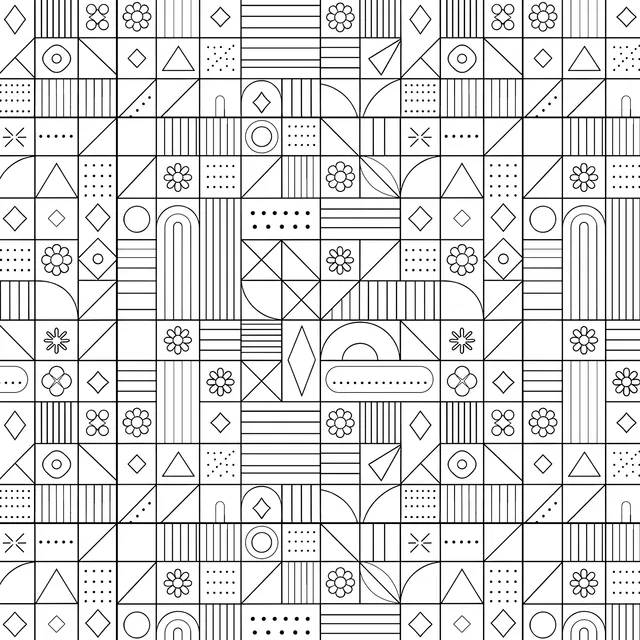 Macaron-toned Geometric Mosaic Pattern