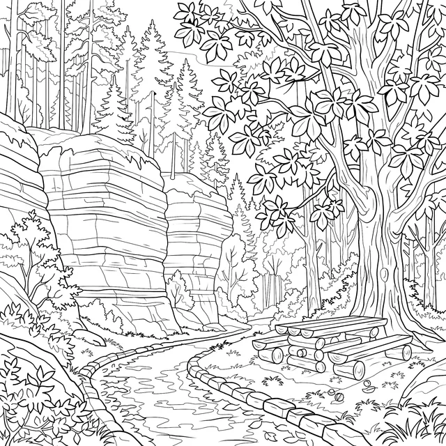 Autumn Forest Rest Path